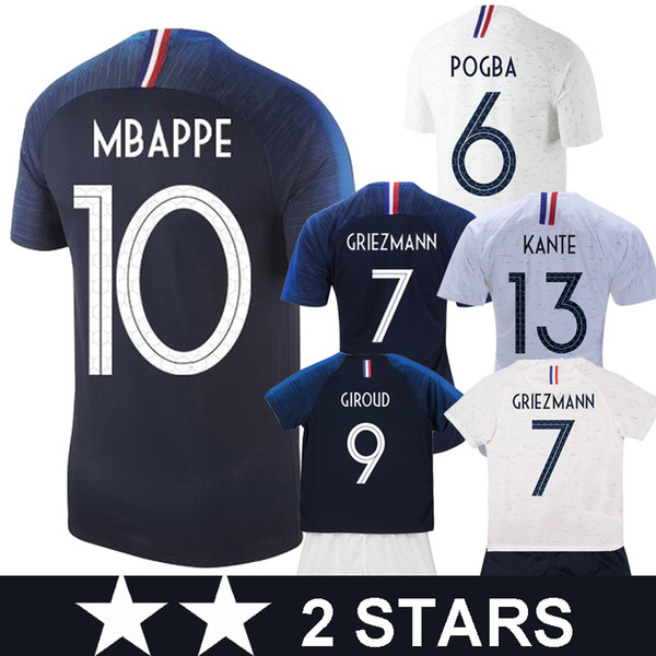 2018 GRIEZMANN MBAPPE 2 stars Soccer Jersey POGBA KANTE DEMBELE VARANE MATUIDI Football shirts kids women kit maillot de foot