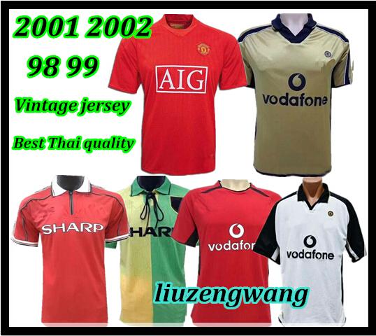 Retro Version 2001 2002 United Centenary 100 Jersey Soccer jersey v.NISTELROOY football Giggs SCHOLES BEKHAM RONALDO 98 99 Manchester 2008