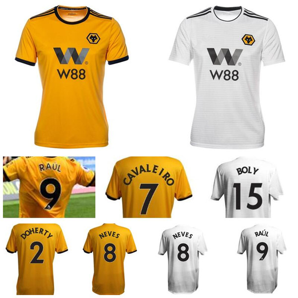 18 19 Wolverhampton Wanderers Soccer 9 Raul Jimenez Jersey 8 Ruben Neves 7 Ivan Cavaleiro 2 Matt Doherty Rui Patricio Football Shirt Kits