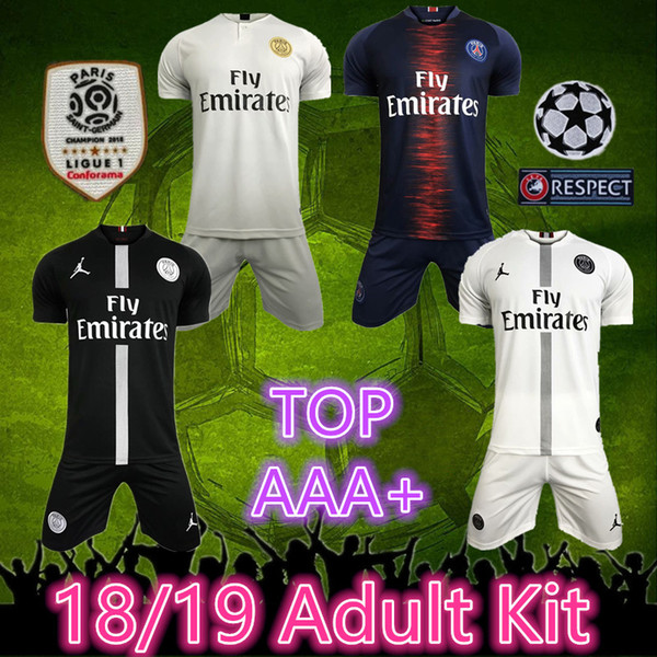 aaa+ top 2019 Jordam PSG Adult kit soccer jersey 2018 MBAPPE CAVANI Paris Saint Germain jersey 1819 Champions League psg football jerseys