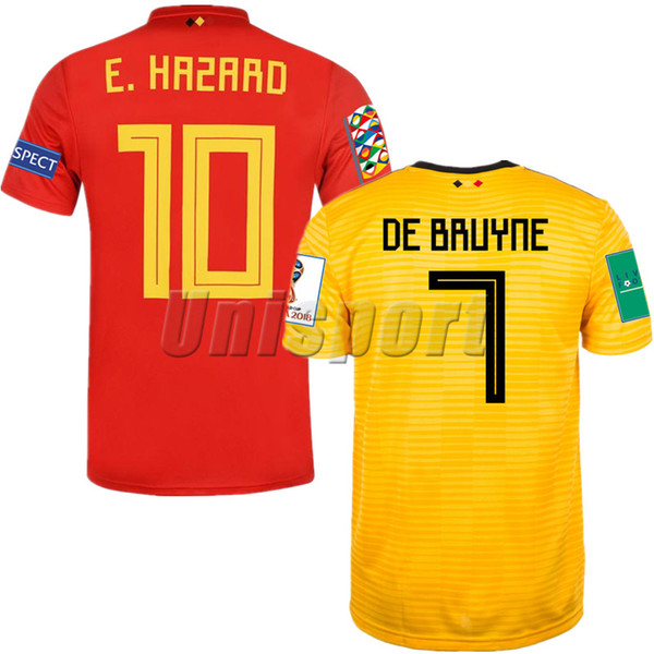 World Cup 2018 Belgium Home Away Men's Soccer Jerseys Hazard De Bruyne Futbol Camisa Belgique Football Camisetas Shirt Kit Maillot