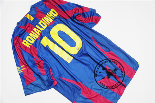 Free shipping 2006 final ronaldinho xavi puyol messi deco giuly larsson eto home soccer jersey