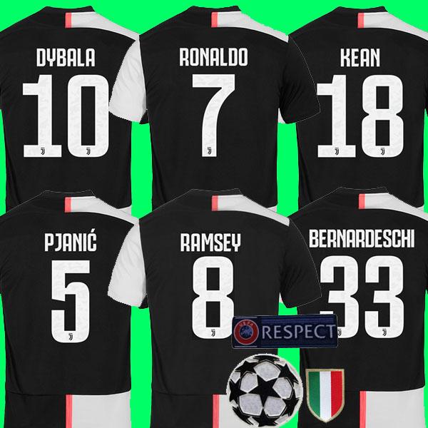 Thailand RONALDO 18 19 20 Juventus champions league soccer jerseys 2019 2020 DYBALA Sports football kit shirt MEN WOMEN KIDS RAMSEY