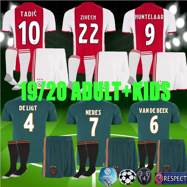 Champions League 19 20 adult kids Ajax Soccer Jerseys 2019 2019 men child TADIC DE JONG DE LIGT DOLBERG ZIYEC football kit Shirt