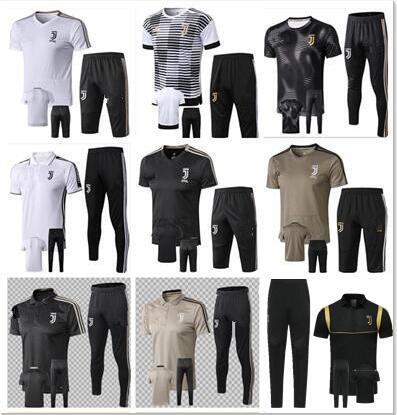 Summer 2019 Juventus Short sleeve 3/4 pants soccer training suit 19 20 RONALDO HIGUAIN DYBALA BUFFON juve Football shirt tracksuit