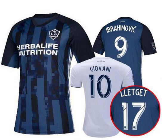 DHL Free shippin 1920 La galaxy zlatan IBRAHIMOVIC Home White Soccer Jerseys 19 20 LA galaxy Blue GIOVANI Football Shirts can be mixed batch