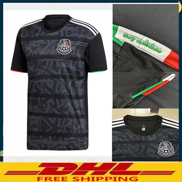 DHL Free shipping 2019 Mexico Soccer Jerseys 2019 2020 Mexico away black Football Shirt Size can be mixed batch