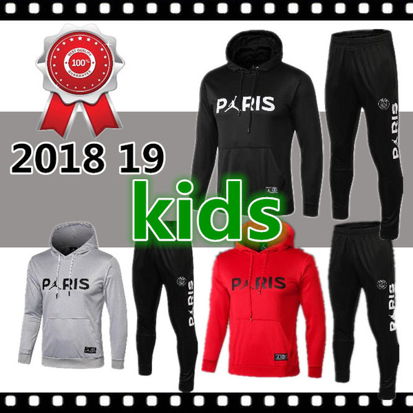 Kids 2018/19 Jordam X PSG jacket hoodie Champions League Survetement 18/19 training suit PSG MBAPPE football jackets POGBA tracksuit