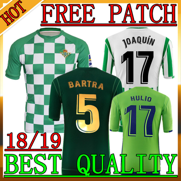 1819 New man Real Betis Soccer Jersey 1819 Real Betis JOAQUÍN SERGIO LEÓN BARTRA INUI BOUDEBOUZ MANDI S. CANALES JOAQUÍN Football shirt