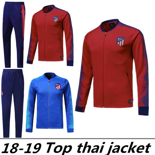 TOP 2018 2019 Atletico jacket Training suit 18 19 GRIEZMANN F.TORRES KOKE SAUL Madrid Full zipper Football jacket sportswear set tracksuit