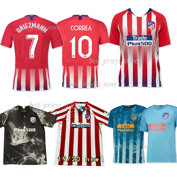 7 GRIEZMANN Madrid home red Soccer Jersey 19/20 6 KOKE away blue Soccer Shirt Customized 22 MORATA short football uniform Sale