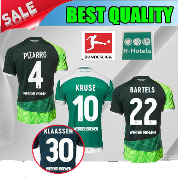 2019 SV Werder Bremen PIZARRO soccer jerseys shorts 19 20 Werder Bremen KRUSE sport shirt 120 years Commemorative green shirt