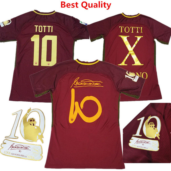 2017 Soccer Jerseys Romass camisetas de futbol Totti Retired Special Edition Jersey Italia Serie A COLE CASTAN LJAJIC PJANIC Kids camisetas