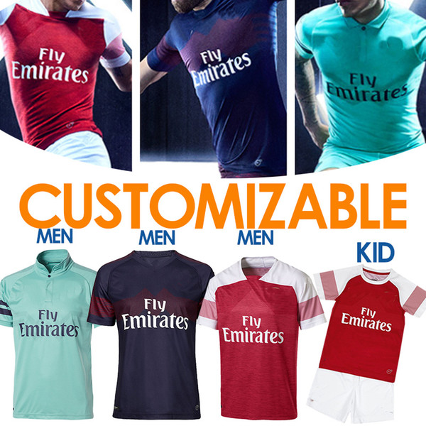 Customizable 10 OZIL home red Soccer Jersey 18/19 14 AUBAMEYANG away soccer shirt 2018/19 9 LACAZETTE third Football Jerseys sales