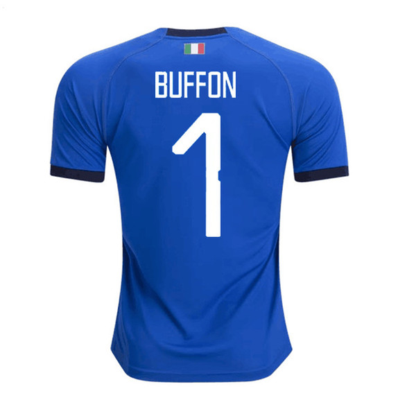 2018 World Cup Italy home blue soccer jerseys Italian VERRATTI Totti 10 PIRLO 18 Buffon 1 Football jerseys uniform adult