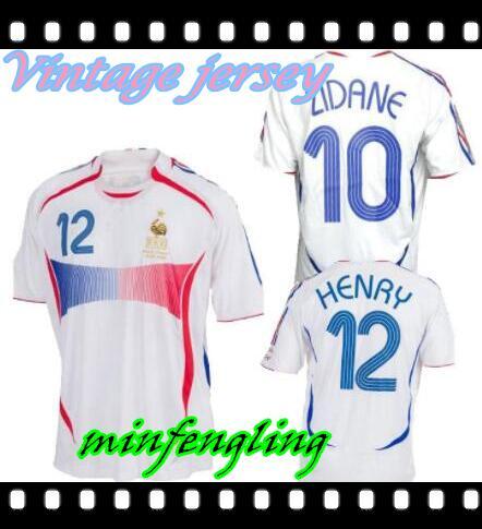 2006 Retro Soccer Jersey ZIDANE Henry Trezeguet Vieira Ribery 06 world cup France Vintage Football Shirts Maillot de Foot top quality