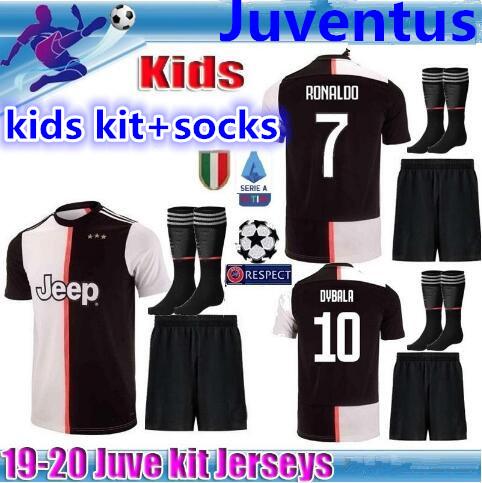 NEW 2019 20 Juventus Kids Kits RONALDO Juventus 2019 2020 soccer jerseys DYBALA 19 20 football kit shirt MEN JUVE jersey