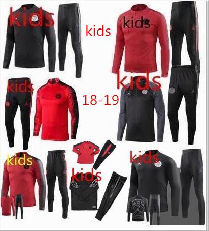 KIDS 2018 new psg jerseys tracksuit KIDS 18/19 Psg Jordam tracksuit soccer jacket CAVANI football shirts MBAPPE maillot de foot.