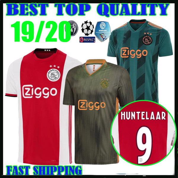 Ajax away orange green Soccer Jerseys 19 20 home champions league 2019 #10 TADIC #21 DE JONG #4 DE LIGT #22 ZIYEC football uniform shirts