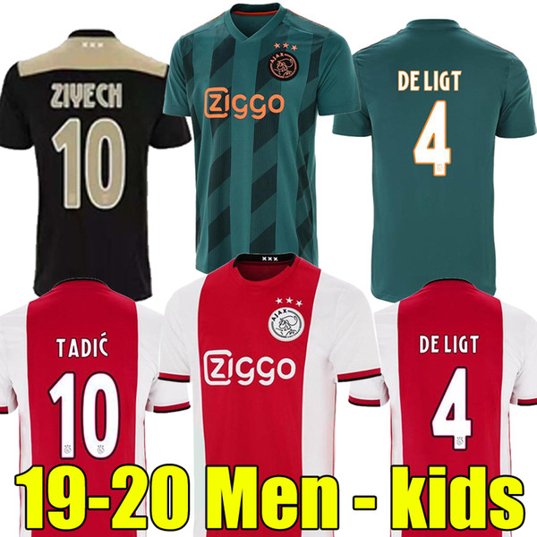 19 20 ajax soccer jersey DE JONG DE LIGT ajaxa msterdam camiseta fútbol VAN DE BEEK NERES 2019 2020 camisa futebol TADIC ZIYECH maillot