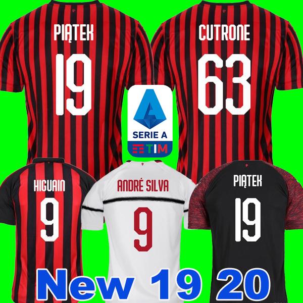 19 20 AC milan soccer jersey 2019 2020 football shirt HIGUAIN BAKAYOKO BORINI KESSIE CALDARA CUTRONE Camisa CALHANOGLU maillot uniforms