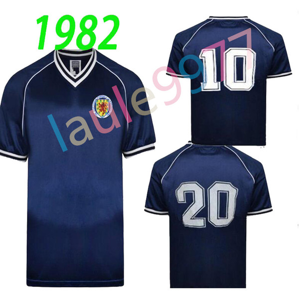 1982 Scotland soccer jersey home blue 82 83 Dalglish Strachan Miller Souness Hansen George Wood football shirts S-xxl