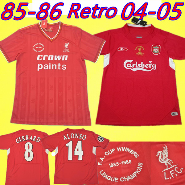 Paul Walsh 1985 1986 RETRO 2004 2005 Gerrard Cisse Crouch Morientes soccer jerseys 85 86 04 05 football shirts classic commemorate antique