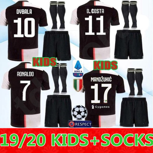 youth Juventus soccer Jersey kids Kit RONALDO 19 20 DYBALA PJANIC Marchisio MANDZUKIC MATUIDI child boys 2019 2020 football Shirt uniforms