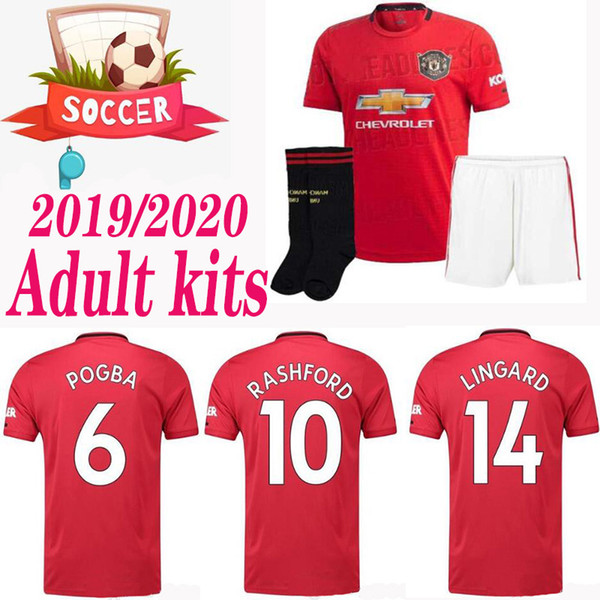 Thai quality POGBA soccer jersey 2019 2020 LINGARD LUKAKU RASHFORD football shirt UniTEd UtD 19 20 uniforms man jerseys Manchester