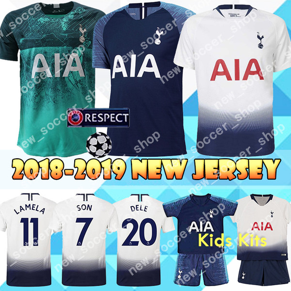 2019 New Men Kids Kits spurs Jerseys Tottenhames KANE Jersey SON LAMELA DELE ERIKSEN SANCHEZ WANYAMA Away blue Football shirt