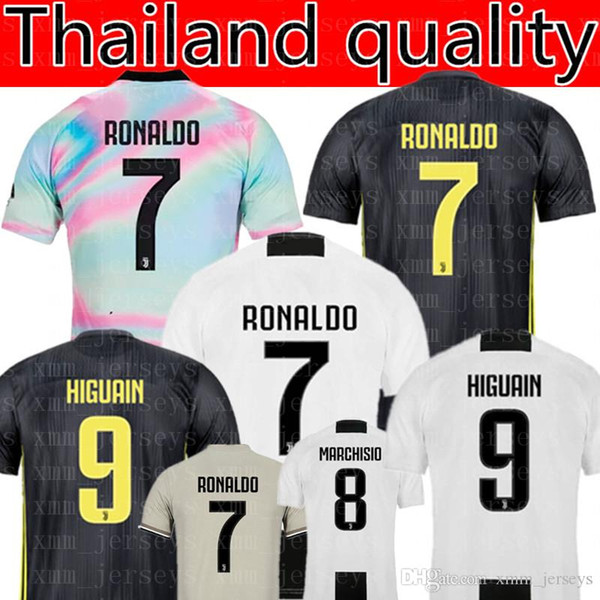 RONALDO #7 Juventus Soccer Jersey 2019 HIGUAIN #9 DYBALA 10 Mandzukic 17 Cuadrado 7 football shirt Uniform WOMEN man Kids Kits