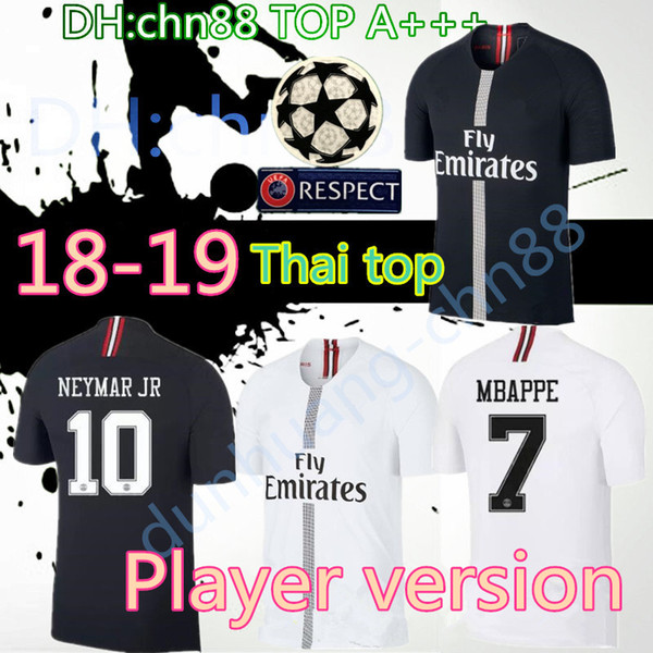 Player version 18 19 PSG MBAPPE home shirt T SILVA CAVANI DI MARIA PASTORE 2018 2019 Paris Verratti Matuidi buffon seasons custom jersey