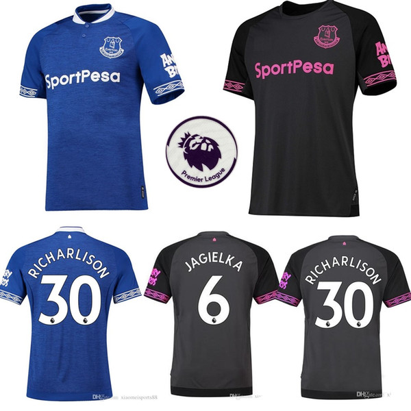 2018 2019 FC Everton Jersey Men Soccer 3 BAINES 6 JAGIELKA 11 WALCOTT 14 CENK TOSUN GUEYE 18 19 Football Shirt Kits