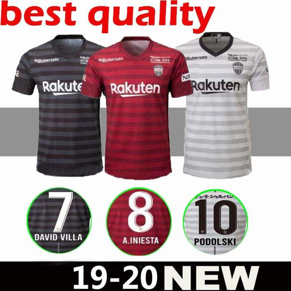 19 20 Vissel Kobe home Red SHIRT CUSTOMIZE 2019 2020 soccer jersey 8 Iniesta 7 Mita 10 Podolski football shirts