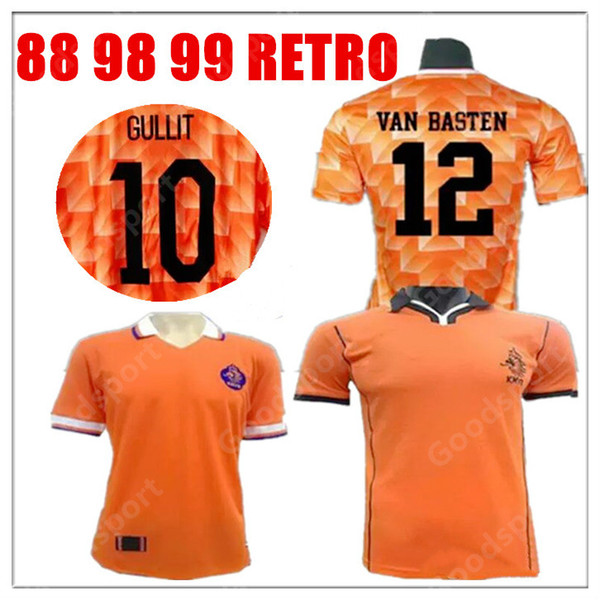 1988 89 Soccer Jersey Retro Netherlands Marco Van Basten Gullit 97 98 Voetbal Shirt Seedorf Bergkamp Holland 1988 1998 FTOPS ss