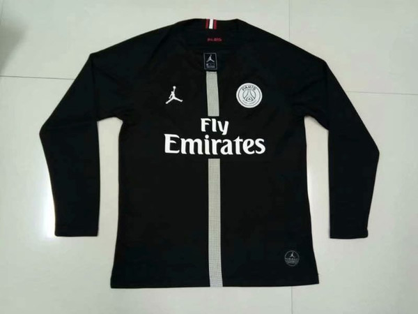 2018 PSG Black uefa soccer jersey CAVANI long sleeve 19 Paris MBAPPE draxler cavani jersey 18 19 Survetement football kit shirt