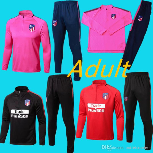 HOT 17 18 Atletico tracksuit soccer Training suit soccer wear aduit 2017 2018 GRIEZMANN F TORRES KOKE Madrid football jacket sets chandal