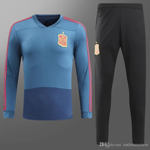 2017 18 Spain football jerseys training suit 17 18 TORRES SILVA ISCO SERGIO RAMOS A.INIESTA Spanish football uniform soccer jerseys Chandal