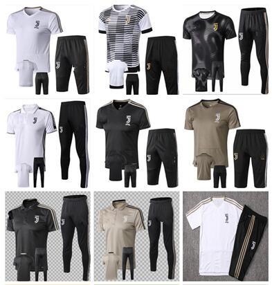 Summer 2019 Juventus Short sleeve 3/4 pants soccer training suit 19 20 RONALDO HIGUAIN DYBALA BUFFON juve Football shirt tracksuit