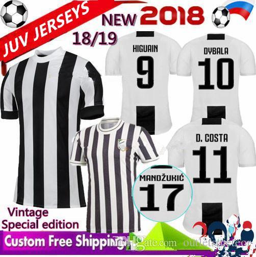 120th Anniversary Edition 18 19 HOME soccer jersey dybala new 2018 2019 D.COSTA HIGUAIN MATUIDI MANDZUKIC juventusing football jersey shirts