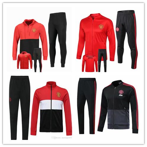 2019/20 manchester tracksuit Survetement VESTE SET 19 POGBA football JACKET kit Soccer Chandal LUKAKU UNITED 19/20 full ZIPPER sweater suit