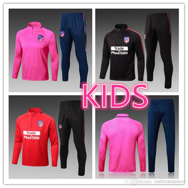 Atletico jacket TRACKSUIT Training suit KIDS kits 2017 2018 GRIEZMANN F TORRES SAUL CARRASCO Madrid Soccer Wear CHANDAL SUIT SPORTSWEAR