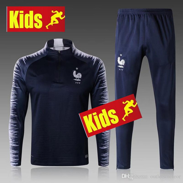 AAA QUALITY KIDS POGBA GRIEZMANN Mbappe DEMBELE KANTE Soccer FRENCH tracksuit 2018 World Cup football maillot de foot kids training suit