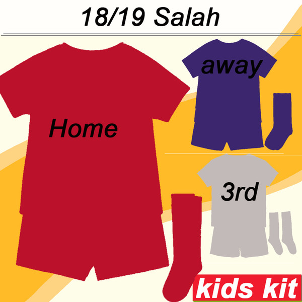 2018 19 M.SALAH Kids Kit Soccer Jersey FIRMINO LALLANA Home Away 3rd Child Football Shirts MATIP MANE STURRIDGE Boy Girl Short Sleeve