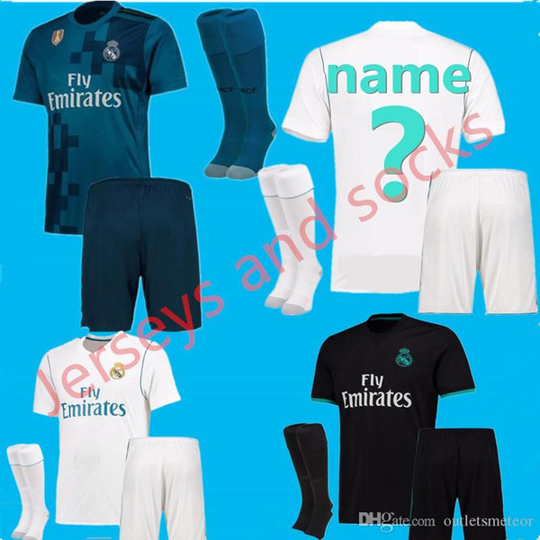 20172018 Real Madrid Adult kit soccer jersey 1718Real Madrid adult sets RONALDO BENZEMA ISCO BALE SERGIO RAMOS MORATA ASENSIO Football shirt