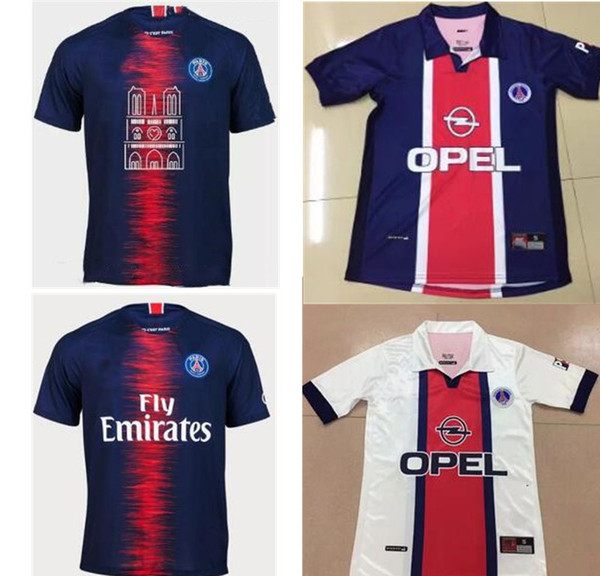 1998 psg white RETRO Soccer Jerseys Psg Notre Dame Jersey 2019 20 PSG Notre Dame Football kit soccer Shirt