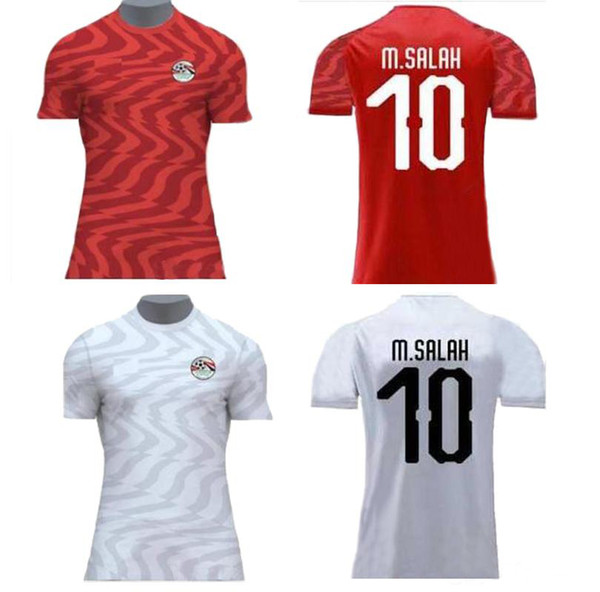 2019 Africa Cup Egypt Soccer Jerseys 19 20 M. SALAH 10 Home Red KAHRABA national team men short sleeve football SHIRT maillot de foot