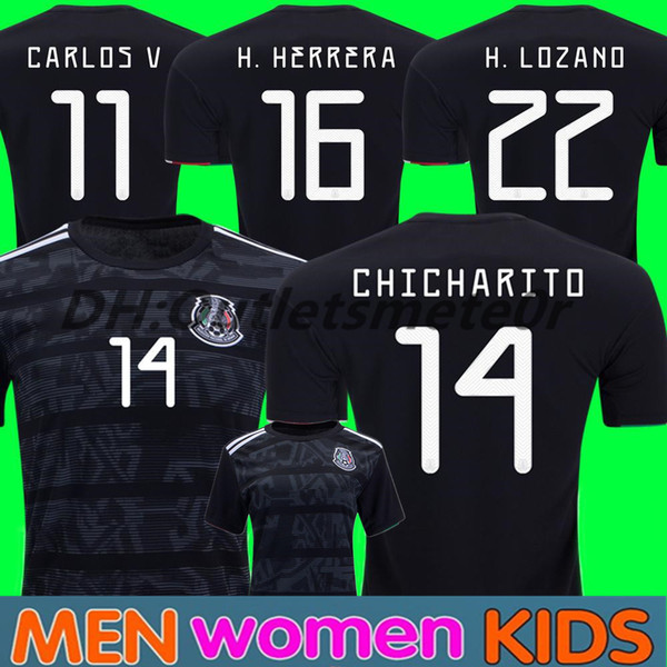 Mexico 2019 gold cup Black Soccer Jerseys 1920 H LAZANO 22 CHICHARITO kids kit football shirt Uniform G.DOS SANTOS RAUL 2020 women camisetas