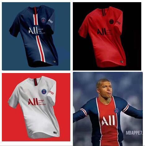 NEW 19/20 Psg soccer jersey with ligue 1 patch 2019 20 psg mbappe CAVANI PSG football shirts survetement maillot de foot customiz