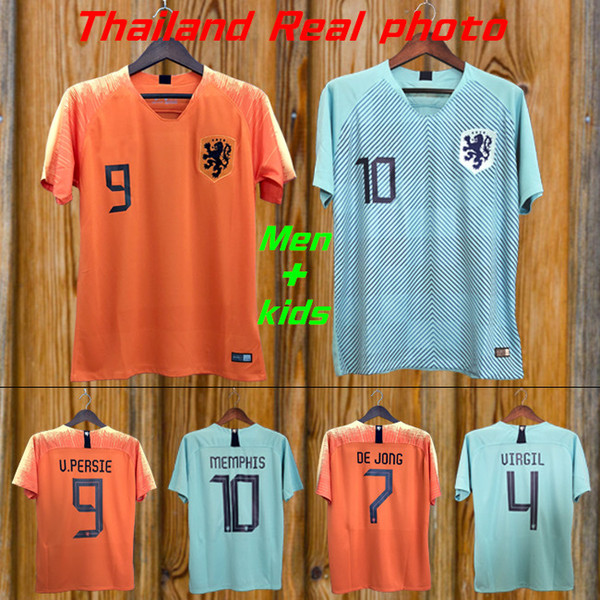 New 2019 Netherlands European Cup jerseys DE JONG VIRGIL PROMES MEMPHIS Football shirts 19 20 Holland National Team kids kit Soccer Jerseys